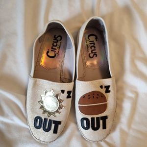 Circus Sam Edelman 9 1/2 Sun's out Buns Out Metallic slip on leni espadrille